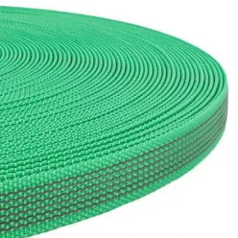 PP band met rubber profiel 15 mm groen