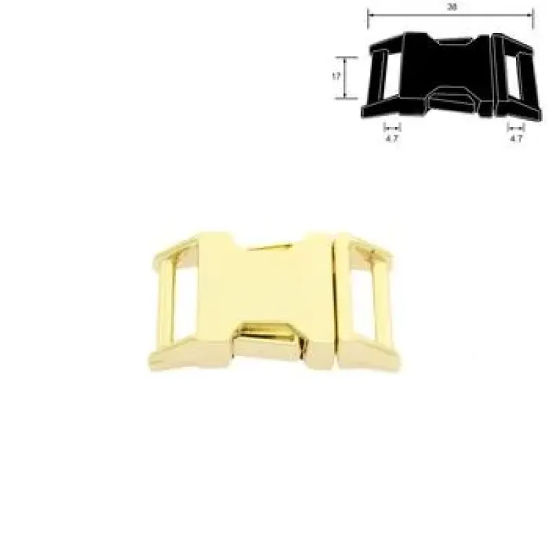 16 mm ALU-MAX  gesp goudkleurig