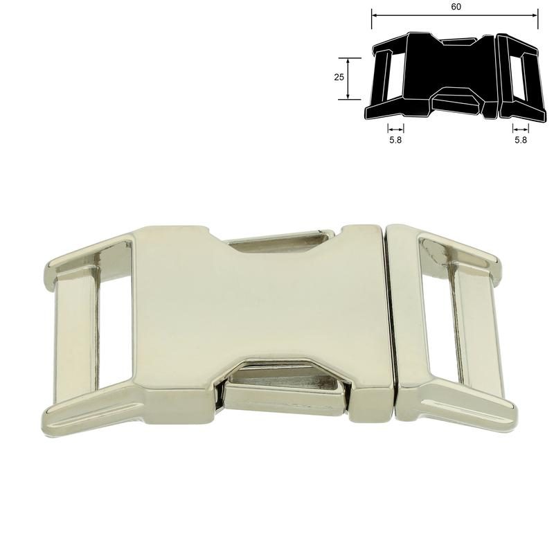 25 mm klikgesp nickel plated