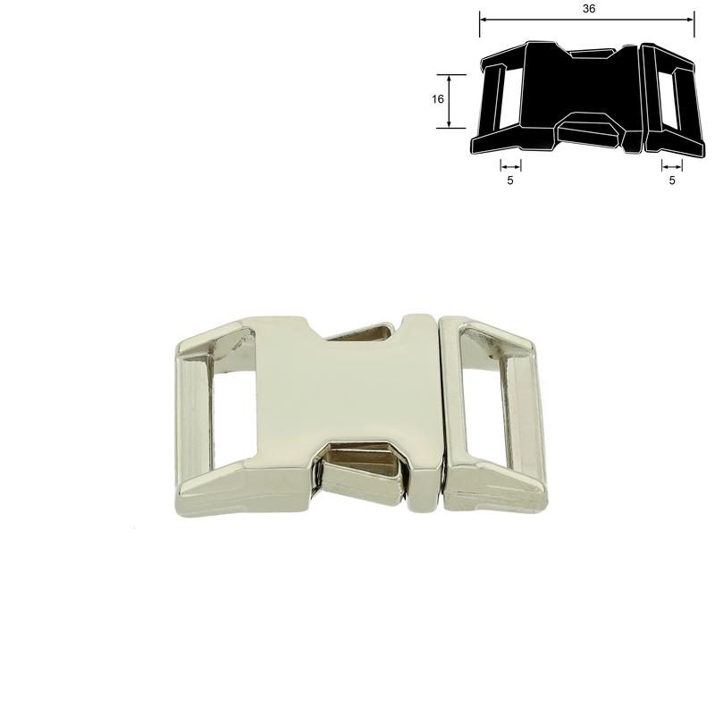 16 mm  klikgesp nickel plated