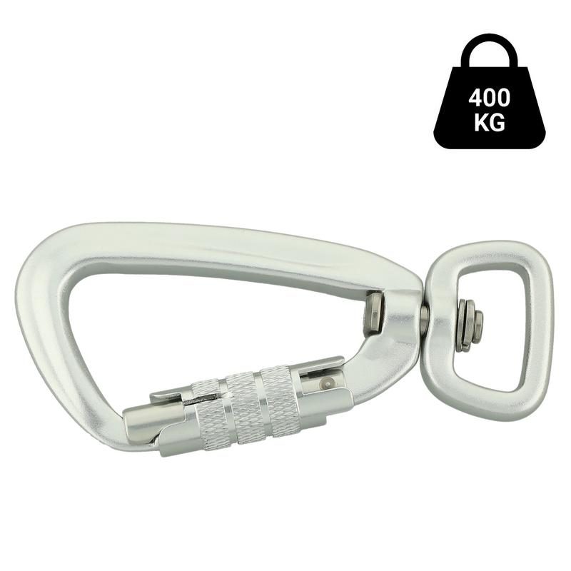 Aluminium karabijnhaak met twistlock 20mm