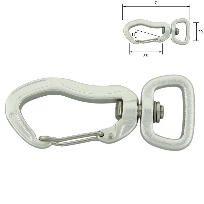 Aluminium karabijnhaak 20mm