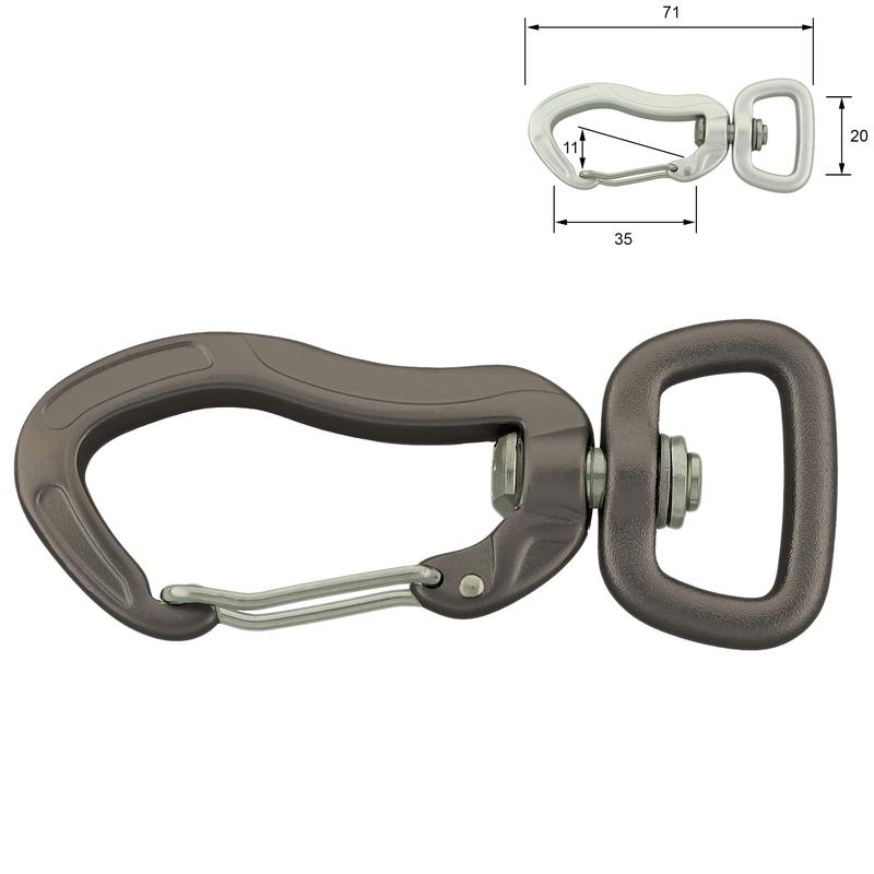 Aluminium karabijnhaak 20mm GunMetal