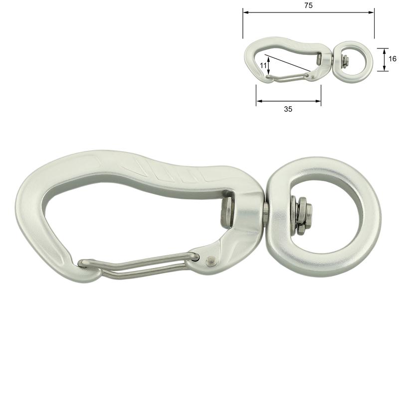 Aluminium karabijnhaak 16mm 