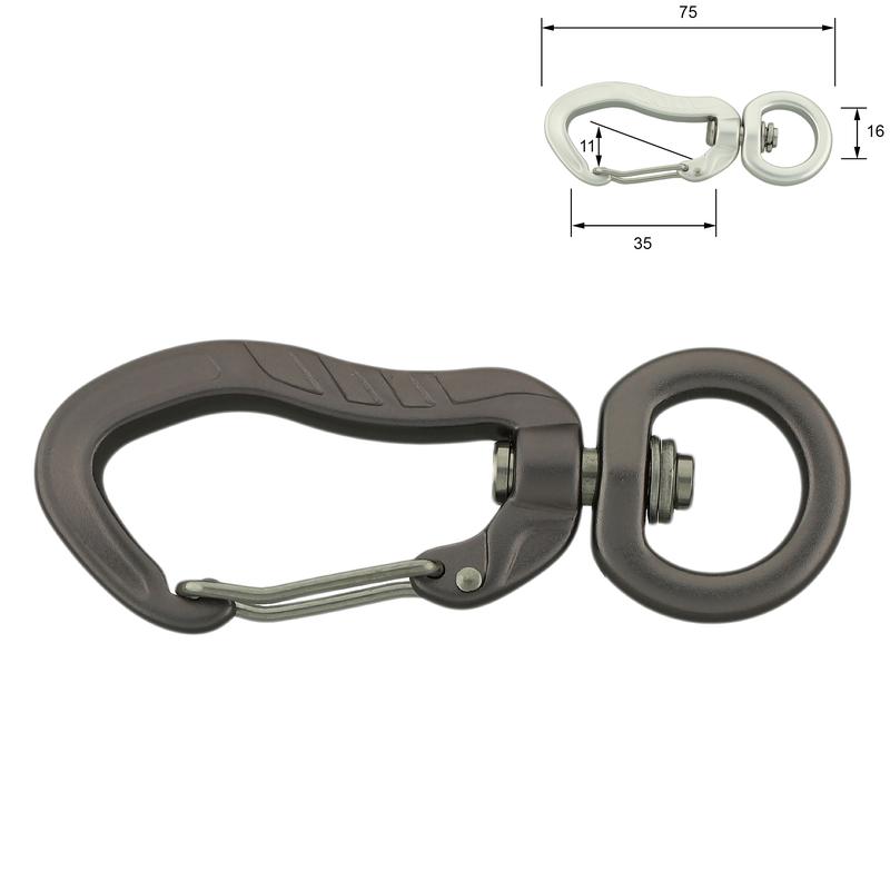 Aluminium karabijnhaak 16mm