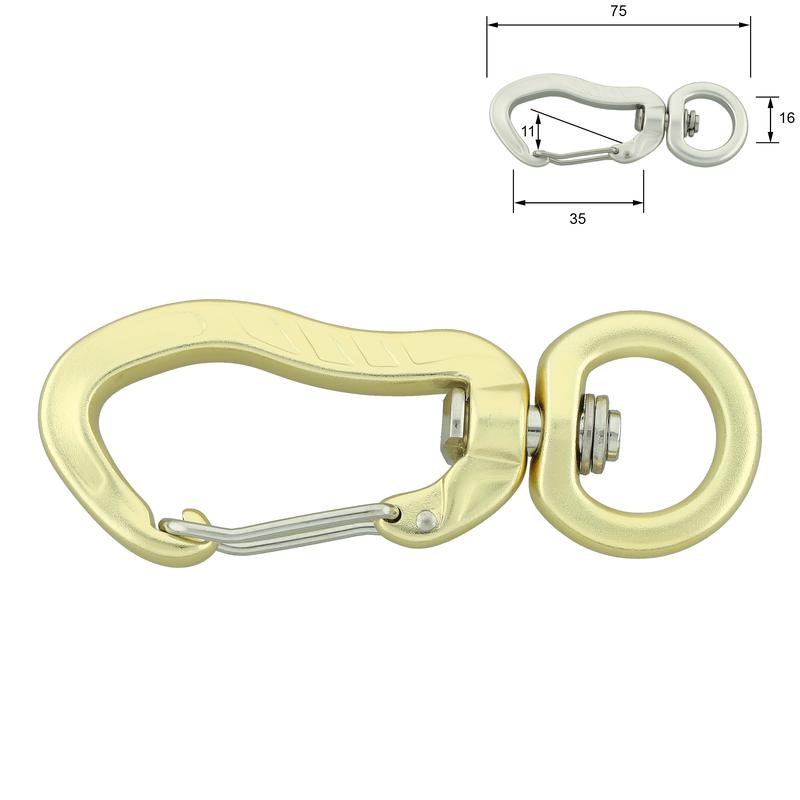 Aluminium karabijnhaak 16mm