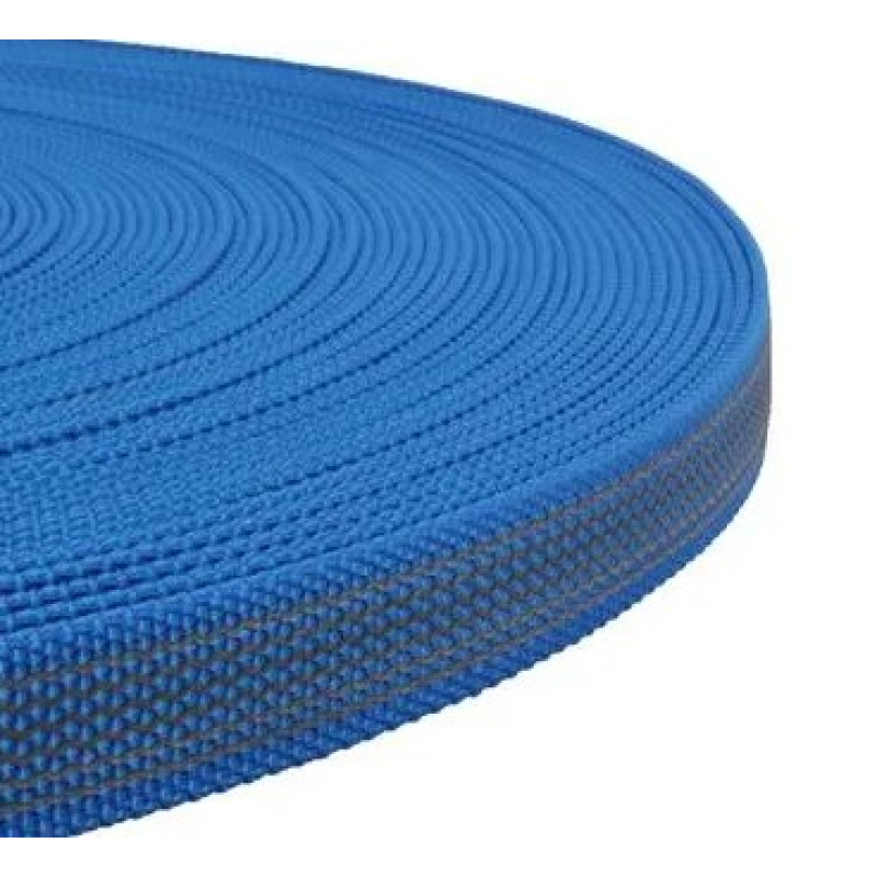 PP band met rubber profiel 15 mm blauw