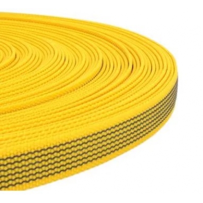 PP band met rubber profiel 20 mm geel