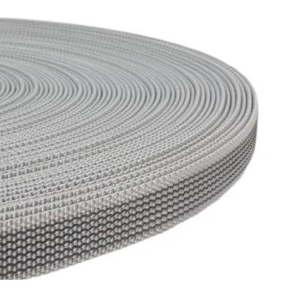PP band met rubber profiel 20 mm grijs