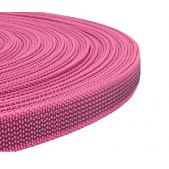 PP band met rubber profiel 20 mm  neon roze