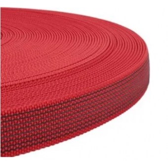PP band met rubber profiel 15 mm rood
