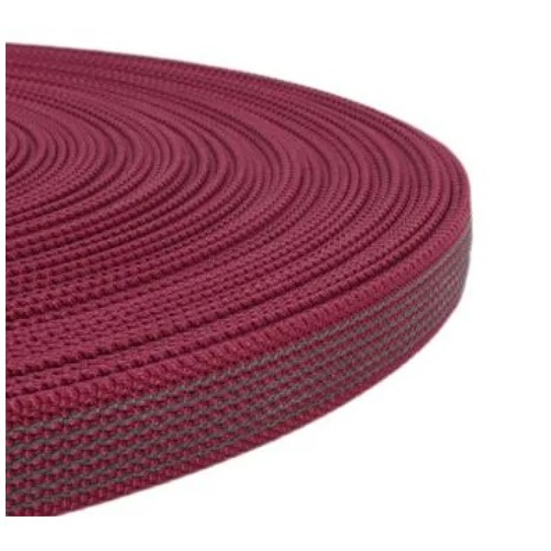 PP band met rubber profiel  20 mm wijnrood 