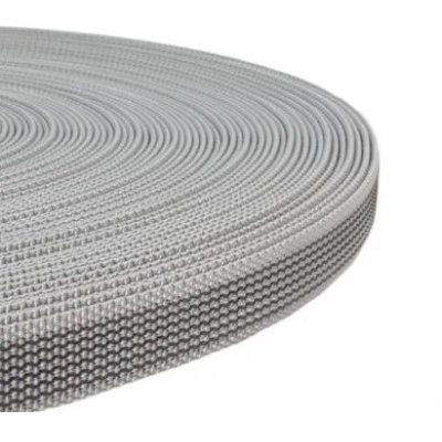 PP band met rubber profiel 15 mm grijs