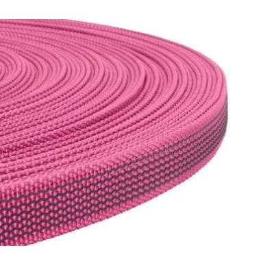 PP band met rubber profiel 15mm  neon roze