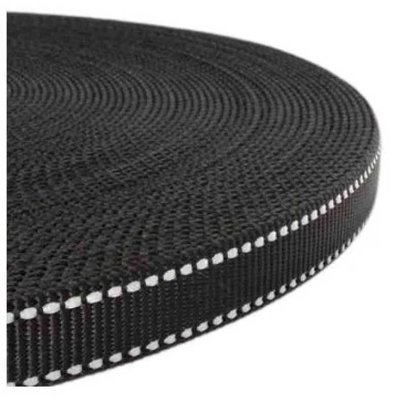 PP band 20 mm met reflectie zwart