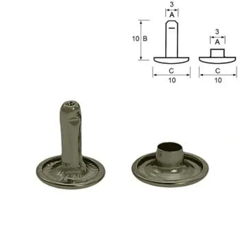 10/10 Gun Metal - 50 st.