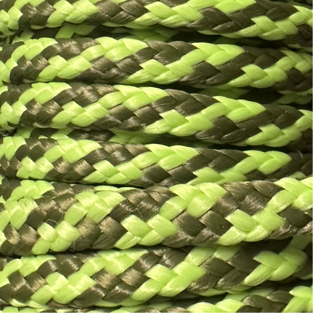 PPM touw 6 mm ongevuld olijfgroen/lime