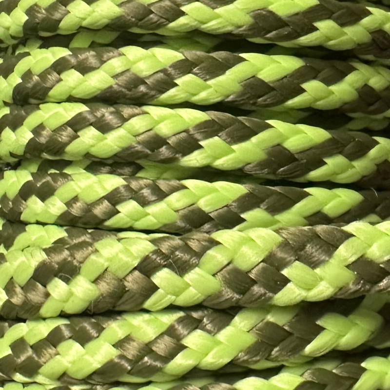 PPM touw 6 mm ongevuld olijfgroen/lime
