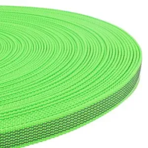 PP band met rubber profiel 20 mm limegroen