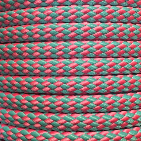 PPM touw 12 mm turquoise/roze ruit