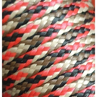 PPM touw 3,5 mm  rood/zwart/bruin/beige
