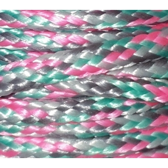 PPM touw 3,5 mm roze/grijs/lichtzeegroen/zilvergrijs
