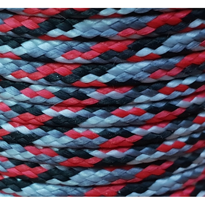 PPM touw 3.5 mm zwart/zilvergrijs/grijs/rood