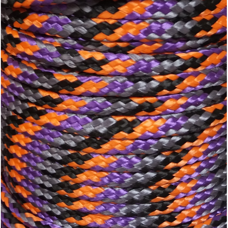 PPM touw 6 mm ongevuld paars/oranje/zwart/grijs