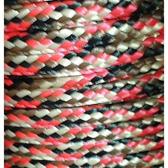 PPM touw 6 mm ongevuld zwart/beige/rood/bruin