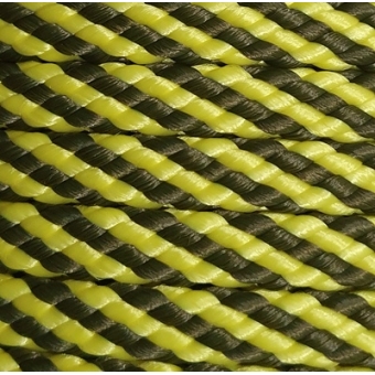 PPM touw 8 mm geel/olijfgroen streep