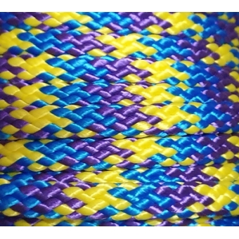 PPM touw 8 mm geel/paars/vlaggenblauw
