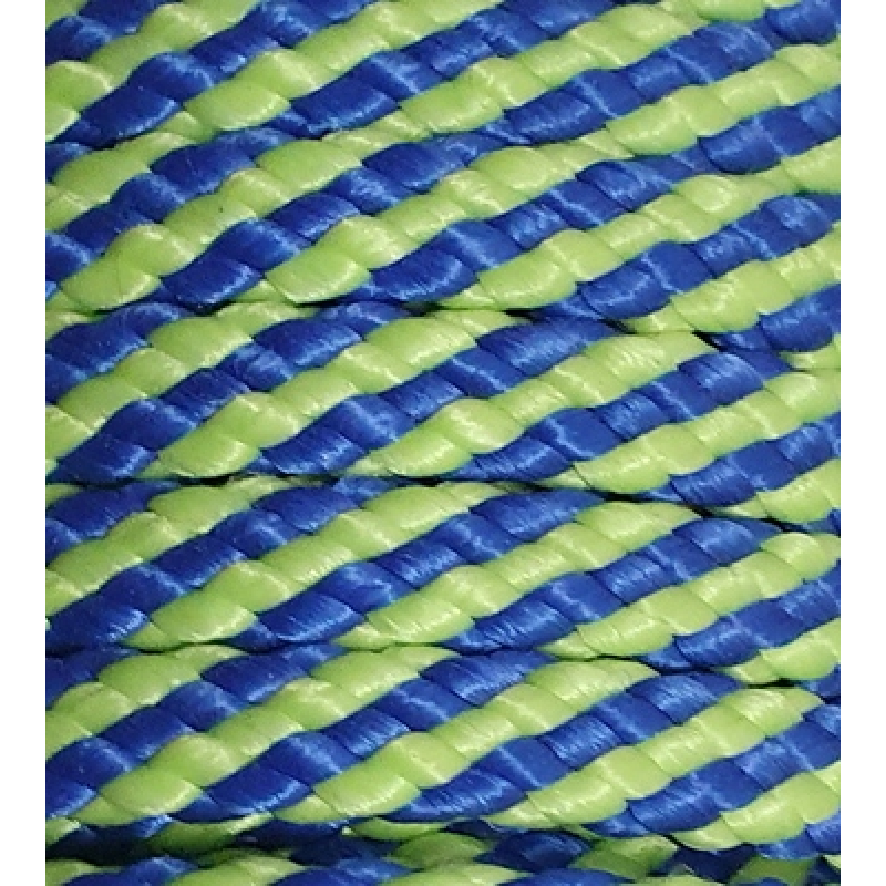 PPM touw 8 mm lime/blauw streep