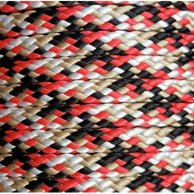 PPM touw 8 mm beige/rood/zwart/wit