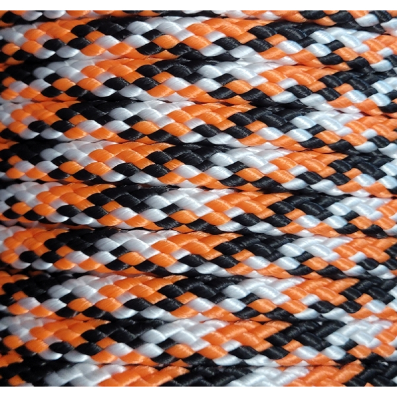 PPM touw 8 mm oranje/zwart/wit