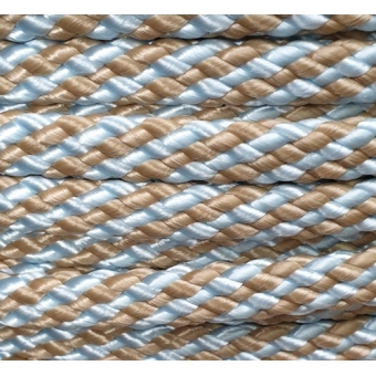 PPM touw 8 mm beige/babyblauw