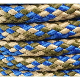 PPM touw 12 mm blauw/beige/olijfgroen