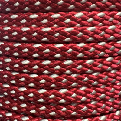 PPM  8 mm touw dieprood/wit ruit