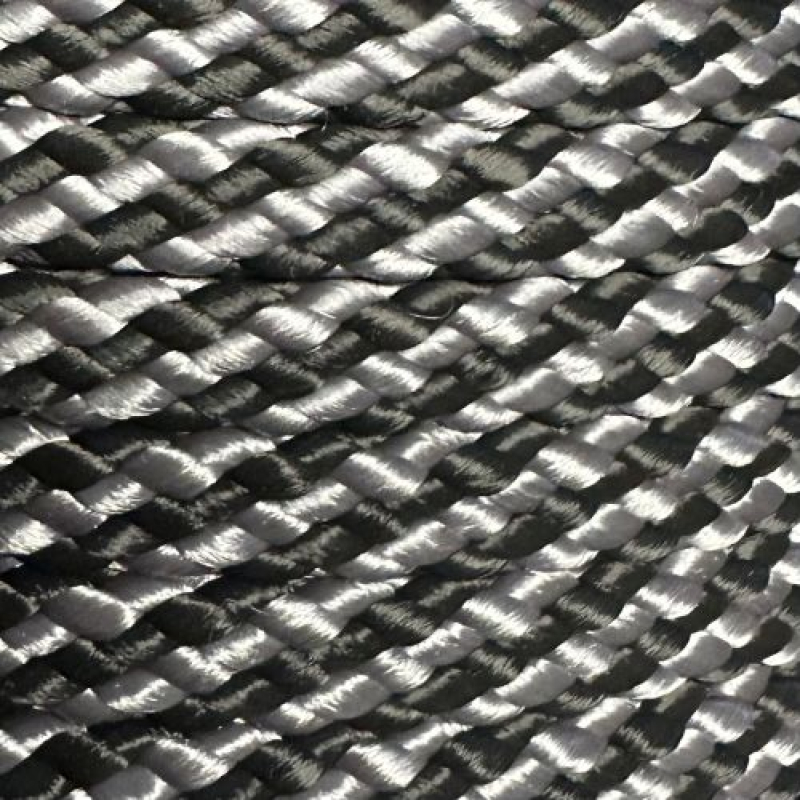 PPM touw 8 mm grijs/zwart streep