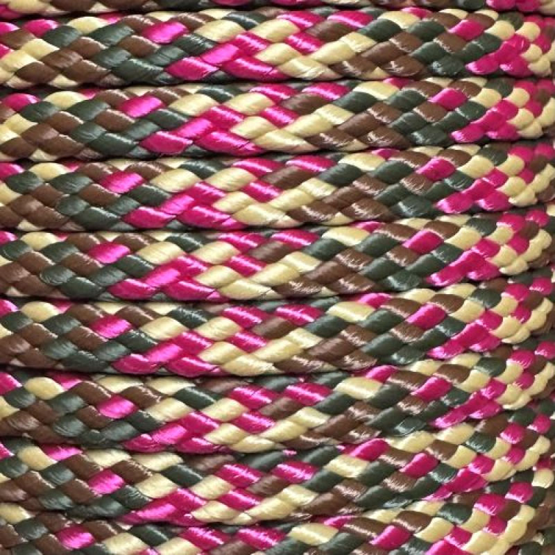 PPM touw  8 mm oudroze/bruin/legergroen/beige