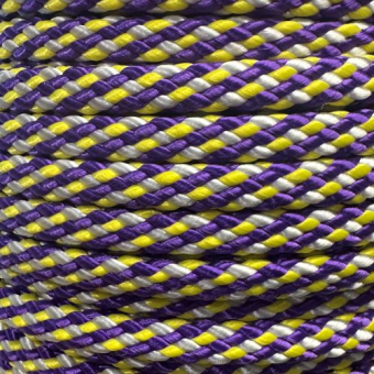 PPM touw 8 mm paars/wit/geel