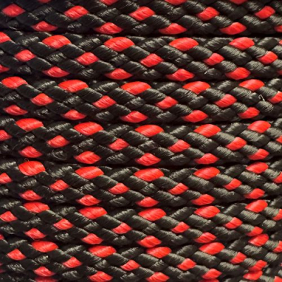 PPM  8 mm touw zwart/rood ruit