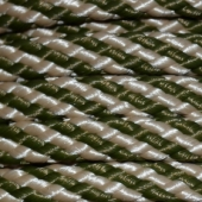 PPM touw 8 mm  beige/olijfgroen streep
