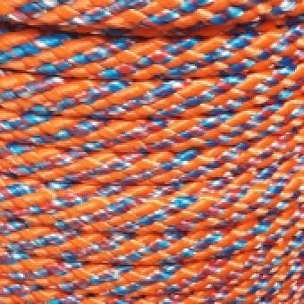 PPM touw 8 mm oranje/rood/wit/blauw melee
