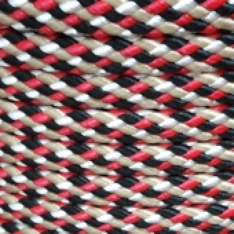 PPM touw 8 mm zwart/rood/wit/beige