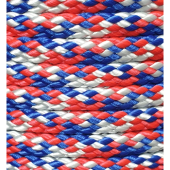 PPM touw 8 mm  rood/zilvergrijs/blauw