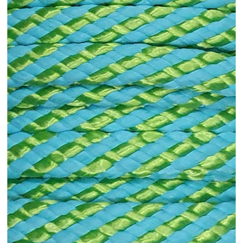 PPM touw 8 mm  turquoise/lime streep