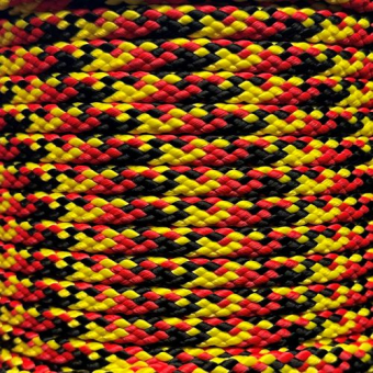 PPM touw 8 mm zwart/geel/rood 