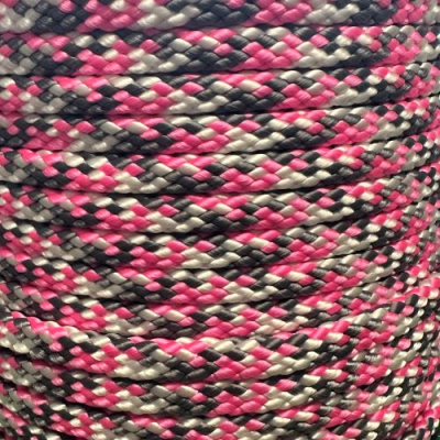 PPM touw 8 mm  roze/wit/grijs blokjes